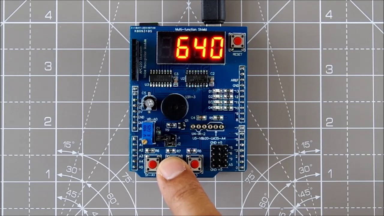 Countdown Timer Using Arduino Multi-function Shield