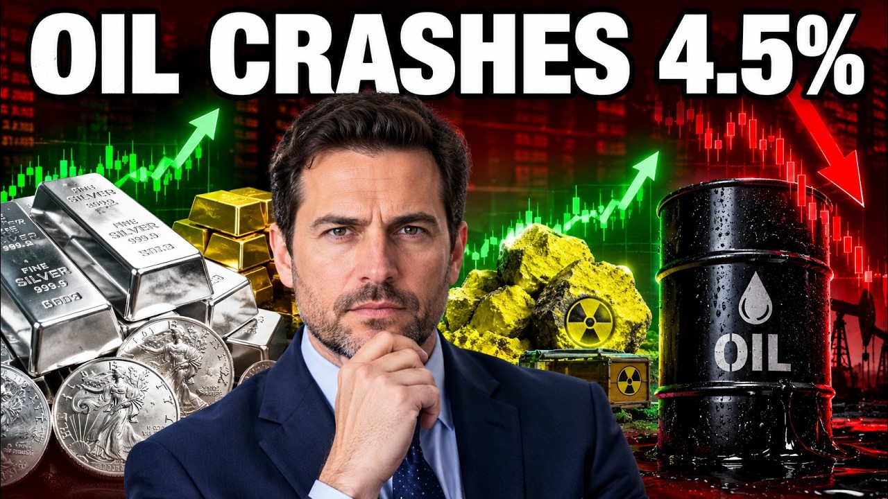 Oil Plunges 4.5% As Silver Rallies 3% And Uranium Sets Up A Buy ~ Monday Market Moves ⭐