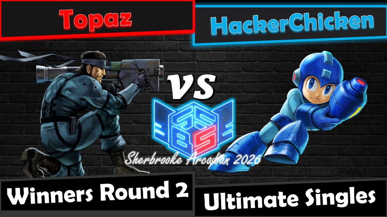 Topaz (Snake) vs HackerChicken (Mega Man) - Winners Round 2 - SSBSherbrooke Arcadian 2026