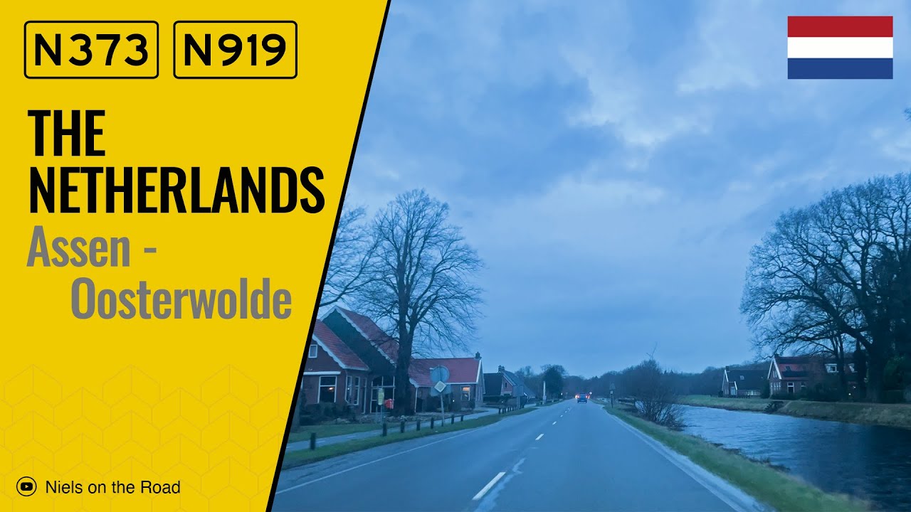 Driving in the Netherlands: Provinciale Wegen N373 & N919 from Assen to Oosterwolde