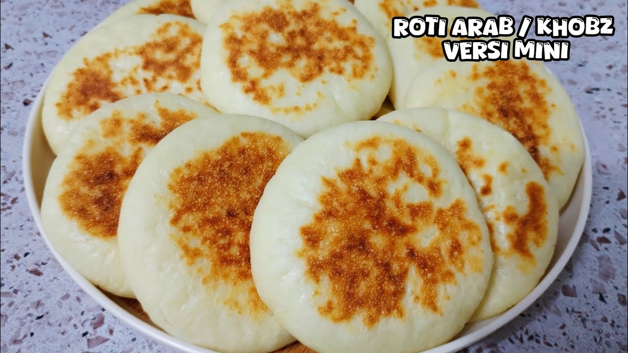 KHOBZ MINI Roti Arab Lembut & Kepong! Ide Buka Puasa Isi Bebas | Tanpa Oven 