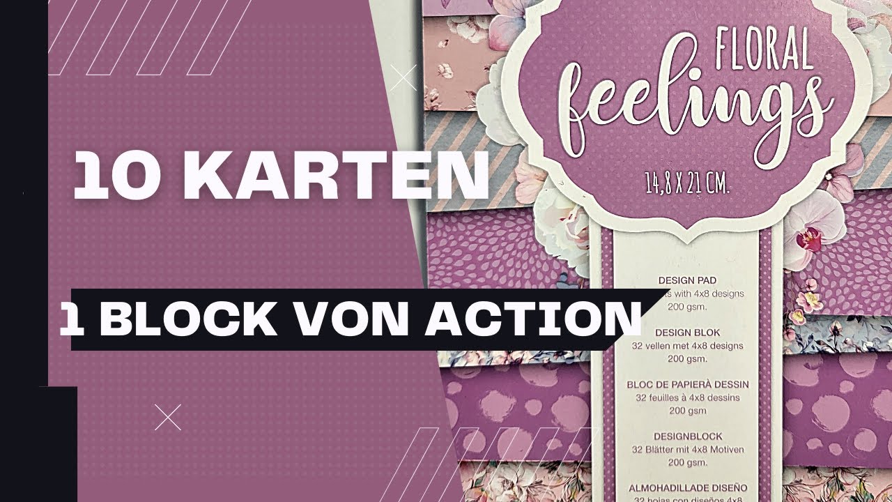 10 Karten 1 Block von Action | Floral feelings | #craftsensations