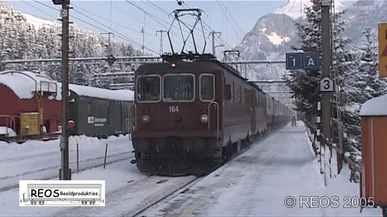 2005-02 [SDw] Bahnhof Kandersteg in Winter with DEEP fresh SNOW! Classic BLS SBB, Ambrogio shuttle