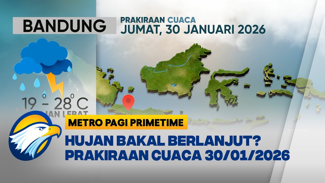 Jabodetabek Terguyur Hujan, Prakiraan Cuaca 30 Januari 2026 - [Metro Pagi Primetime]