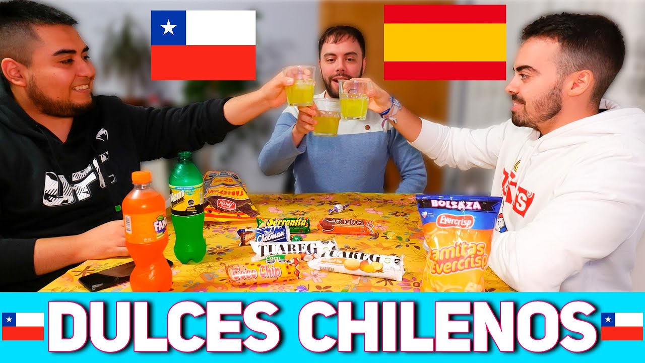 Españoles probando dulces y bebidas chilenas 2023 / El Tableton es top / Los Sopaipiñas