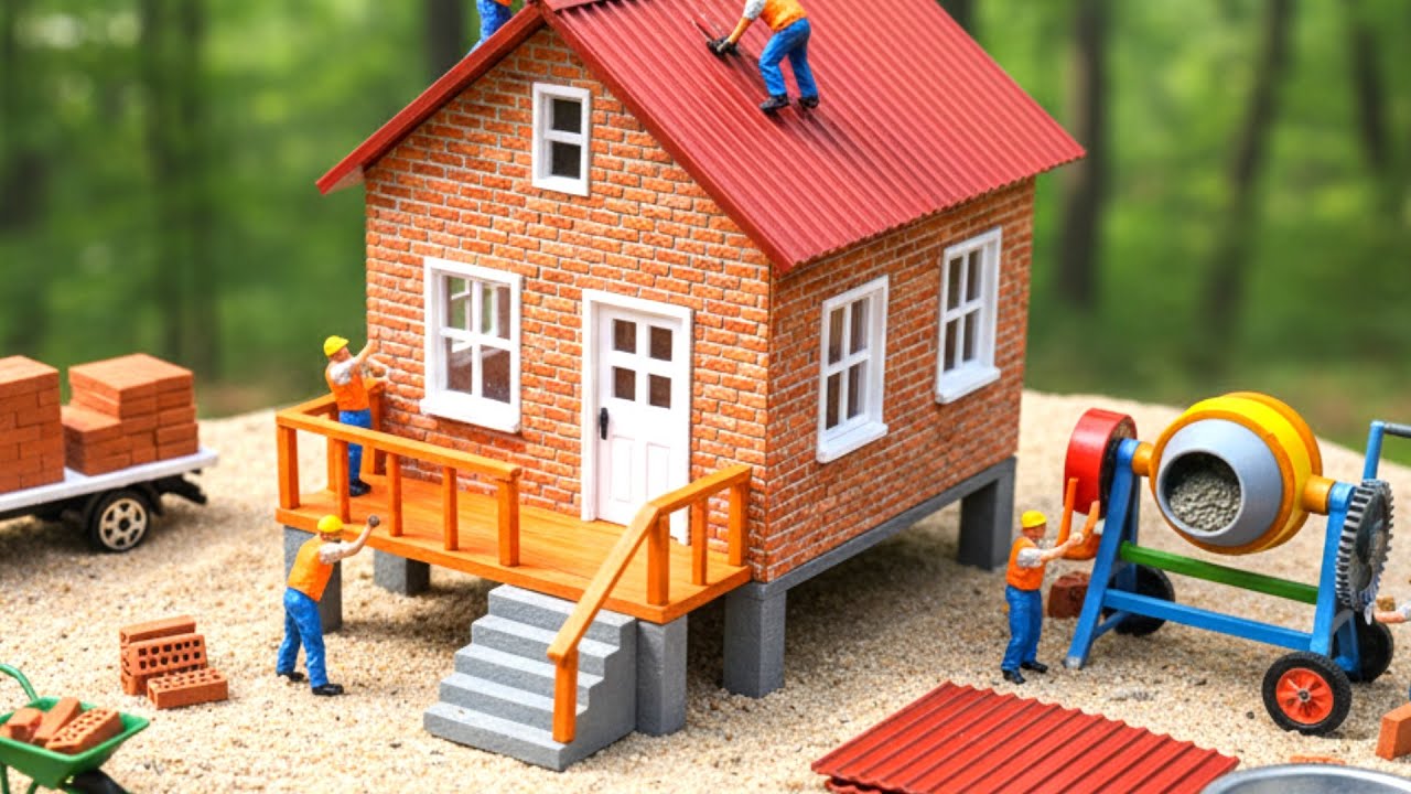 Miniature Construction: Building Elevated House Science project 🏠⛈️ @MiniatureFlow