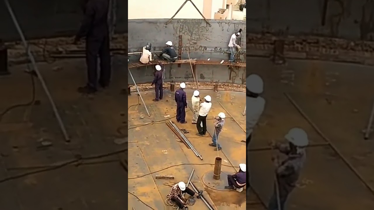 Oil Tank Fabrication process | how to crude oil trailer tank welding working #shorts