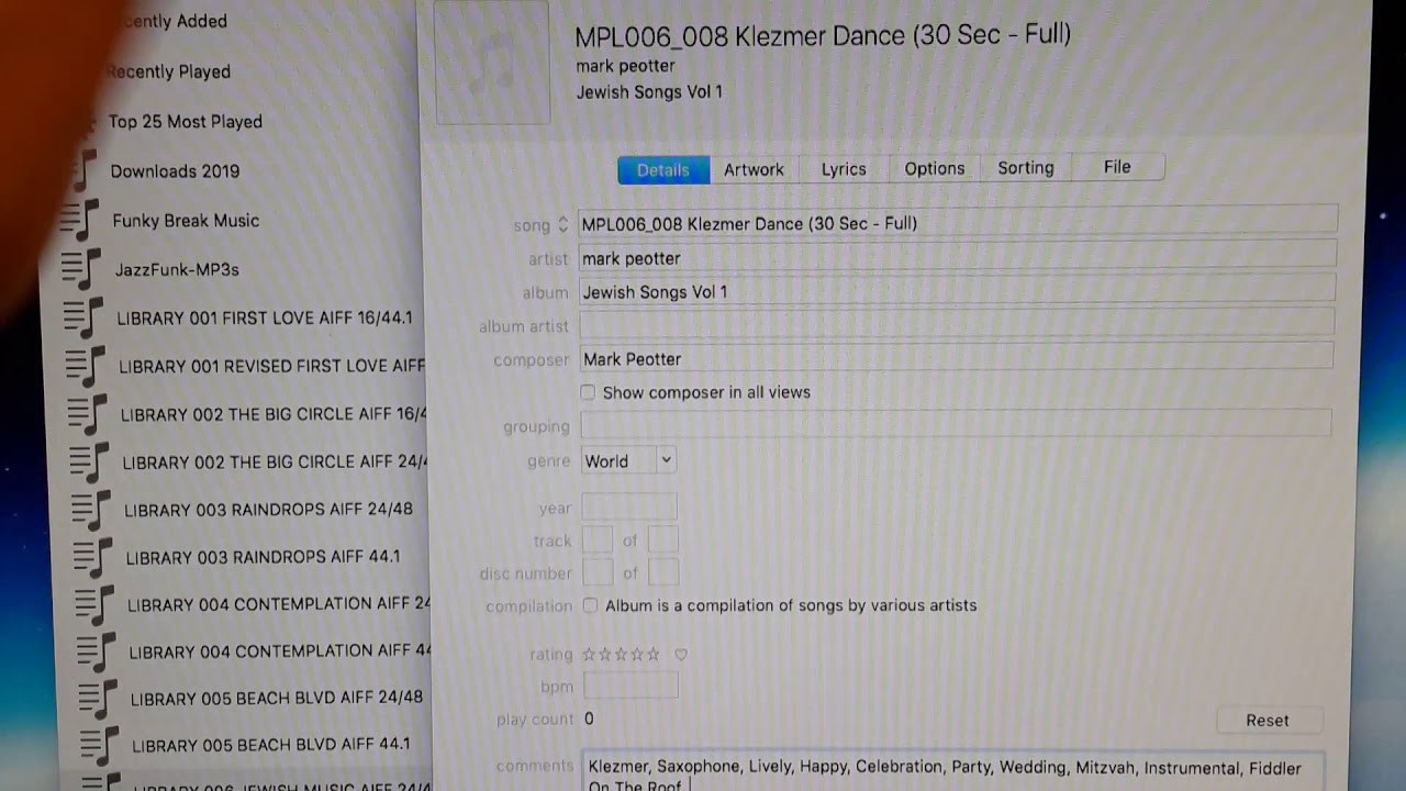 Using iTunes to embed metadata