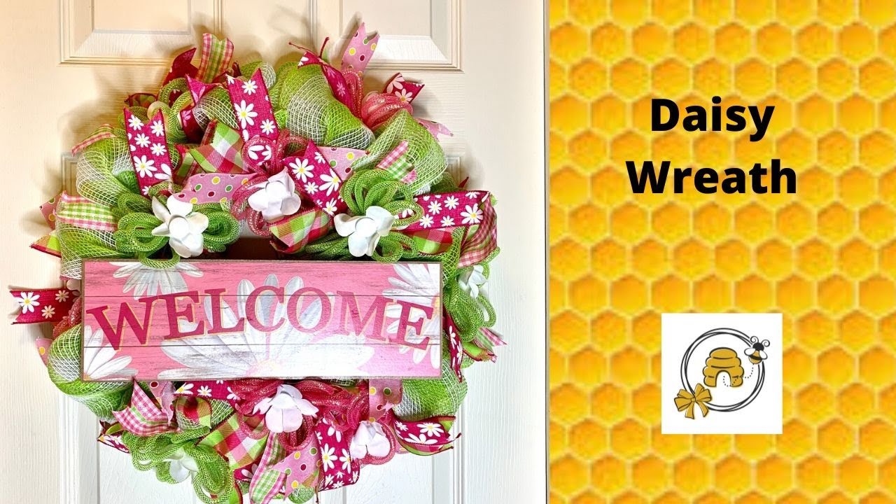 Learn how to make Criss Cross Poof Method Daisy Wreath