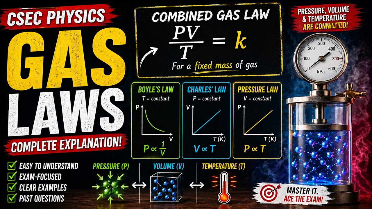 CSEC Physics: Gas Laws Complete Lesson [Boyle's Law, Charles' Law, Pressure Law] | Junior Roberts