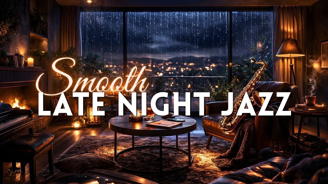 Late  Night Jazz 🌧️ Smooth Sax by the Rainy Window (3 Hours)