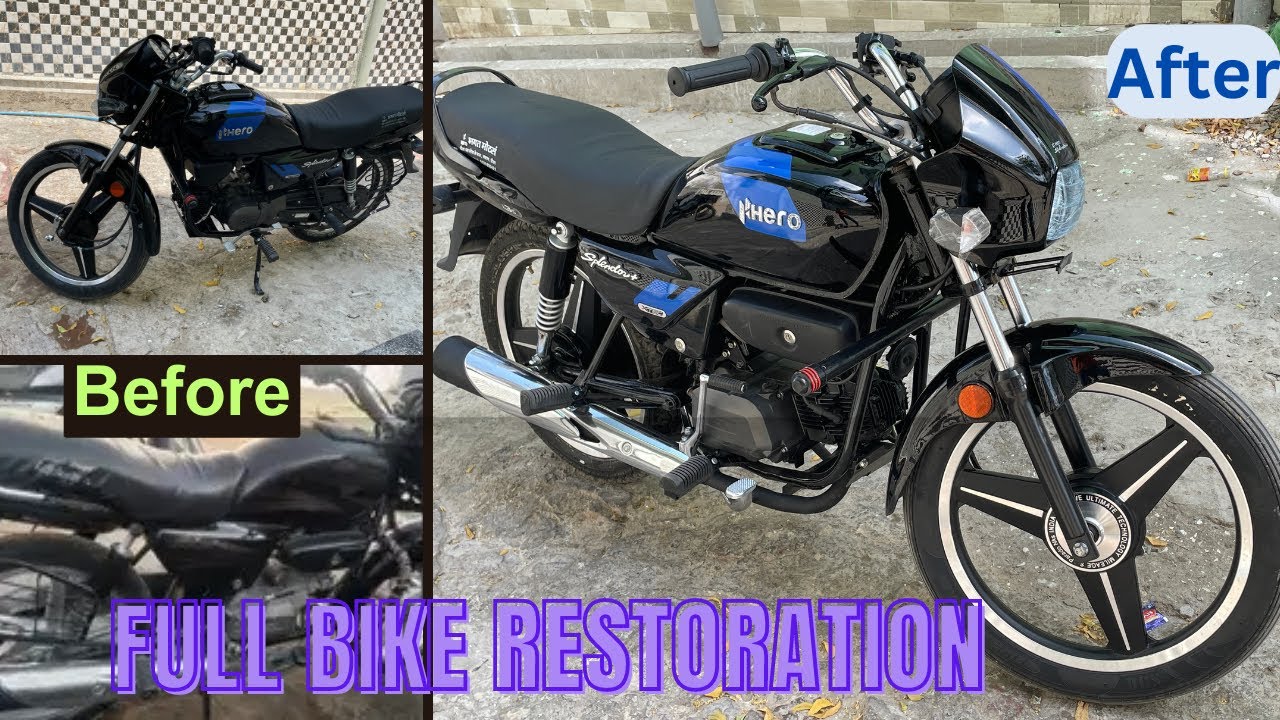 Splendor plus full restoration with detailed | Being asif | bike modifications with Mercedes alloy
