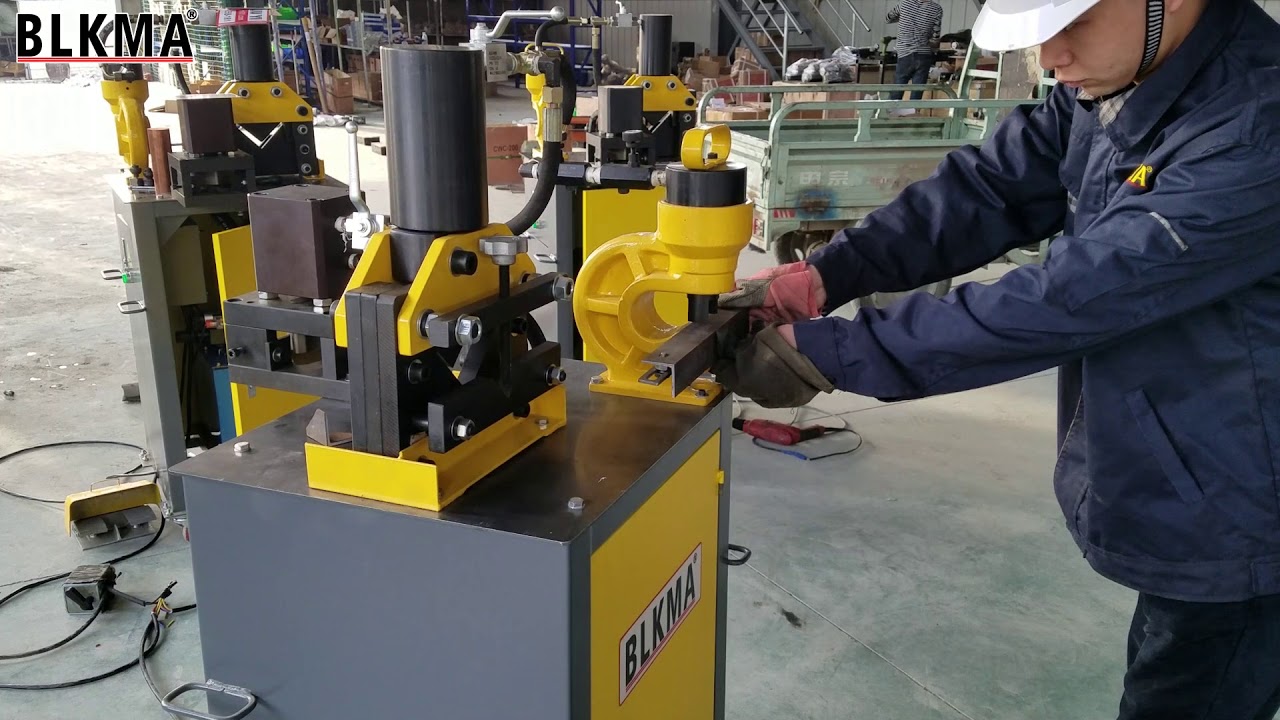 BLKMA brand Multifunction Hydraulic Hole Punching Machine Angle Iron Cutting Shearing Machine