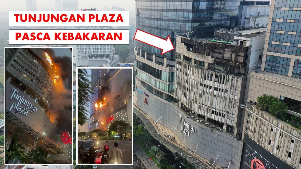 Kondisi TUNJUNGAN PLAZA pasca Kebakaran Pagi Ini - Video Drone 4K