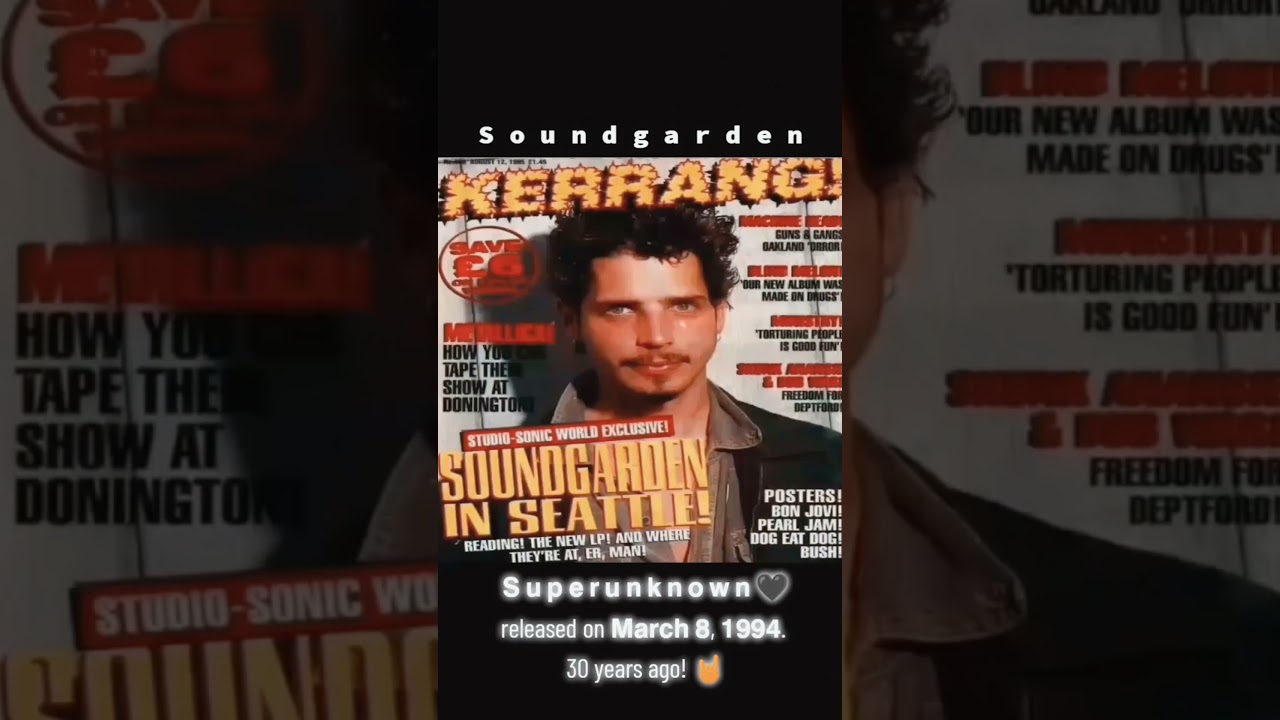 Soundgarden 𝗦𝘂𝗽𝗲𝗿𝘂𝗻𝗸𝗻𝗼𝘄𝗻 🖤  𝗠𝗮𝗿𝗰𝗵 𝟴, 𝟭𝟵𝟵𝟰. #grunge #90sgrunge #soundgarden