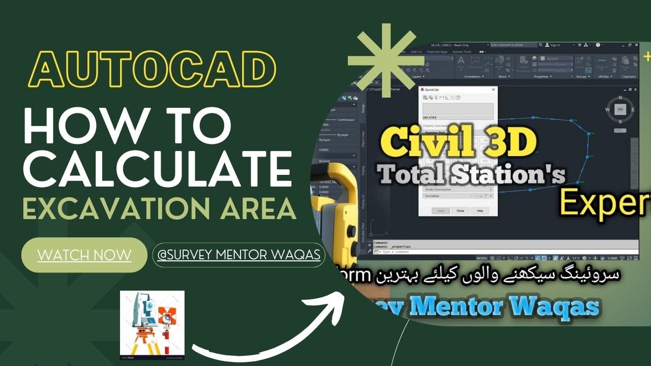 How To Calculate Excavation Area&Volume In AutoCad || By Survey data || Complete Process