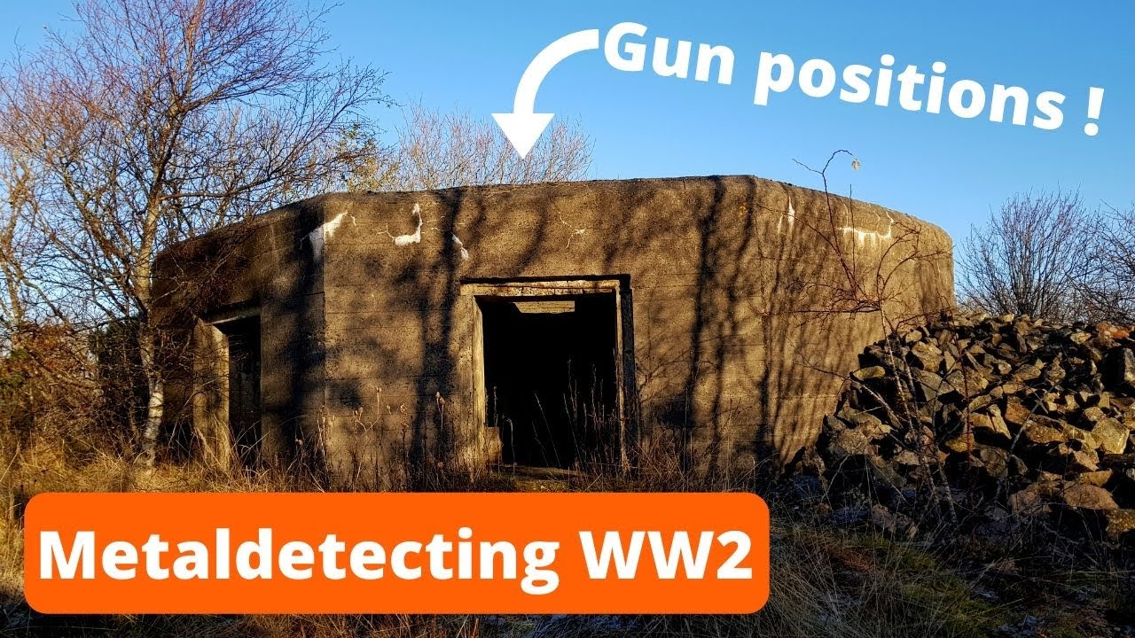 Exploring  WW2 gun and bunker position and metaldetected.  What did we find ?