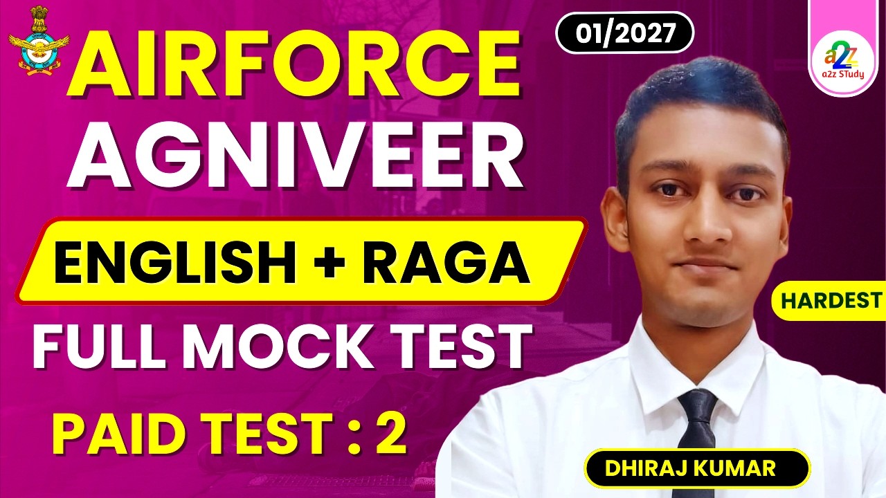 Airforce Group Y 2027  Mock Test 2 Solution English + RAGA Full Length 50 Questions