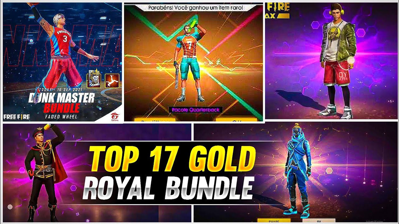 Top 17 gold royale bundles in free fire battleground | Free fire के कुछ ऐसी गोल्ड royale jo unique h
