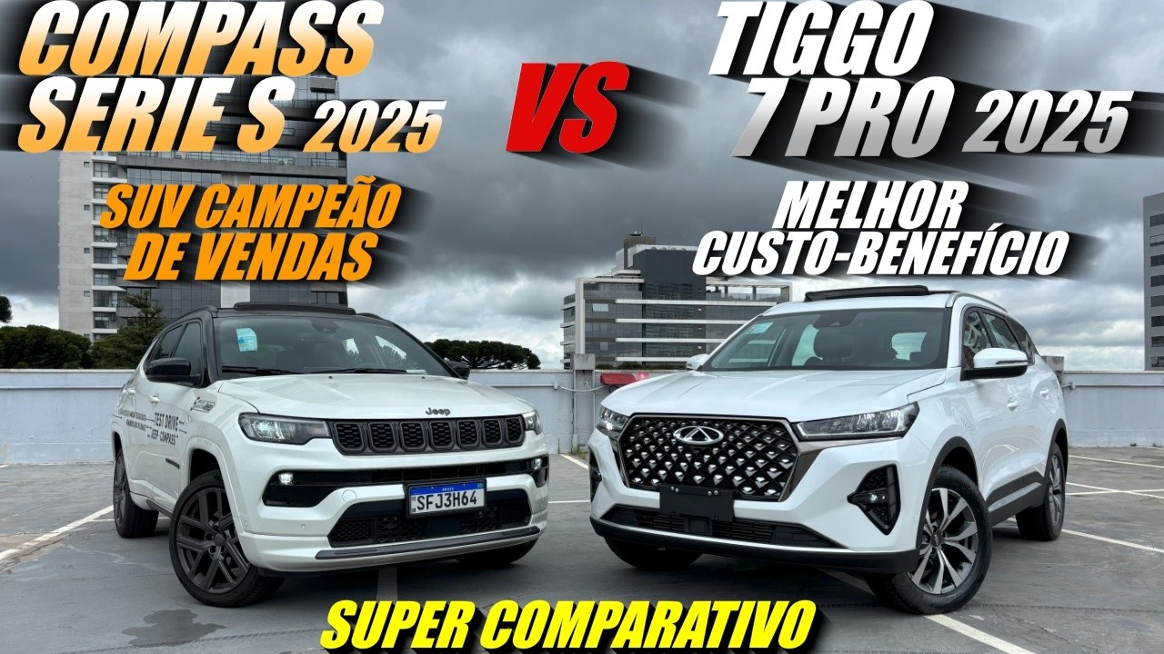 COMPARATIVO TIGGO 7 PRO 2025 vs JEEP COMPASS S&Eacute;RIE S 2025. Quem vence essa batalha?