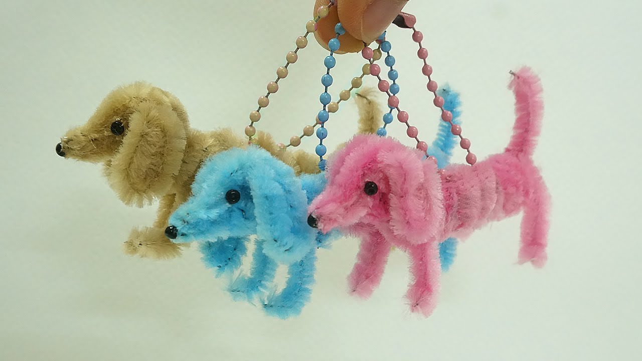 🐾 EASY Pipe Cleaner Dog Keychain | Pipe Cleaners Keychain Tuttorial | Animals pipe cleaner
