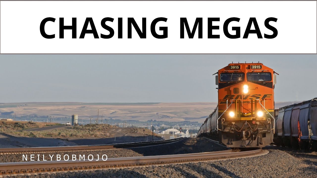 Chasing Megas: BNSF Mega unit grain trains - BNSF Lakeside Sub, Central Washington State