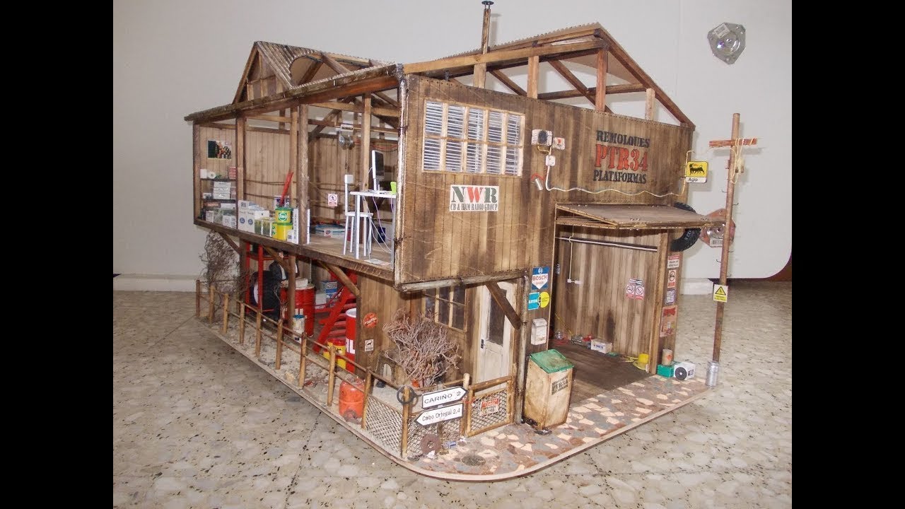 Diorama taller/garaje remolques crawler escala 1.9