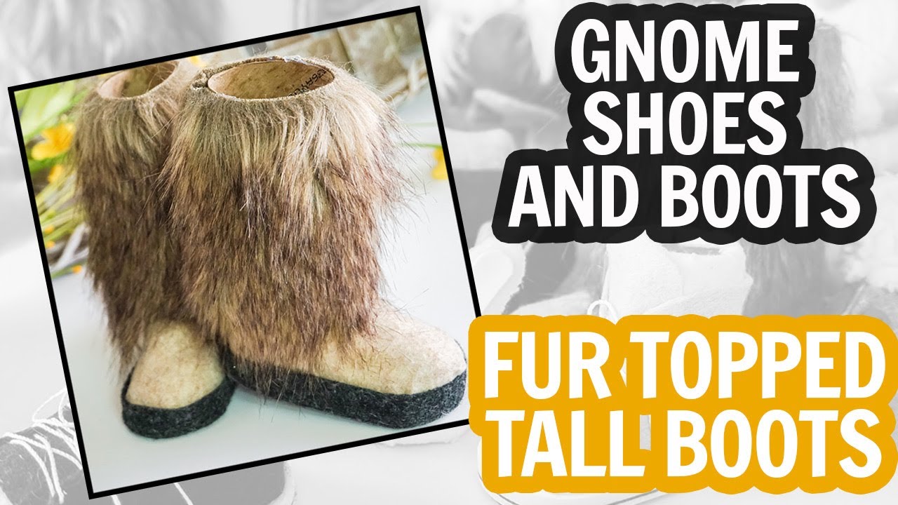 Gnome Boots Series: Fur Top Gnome Boots for Standing Gnomes