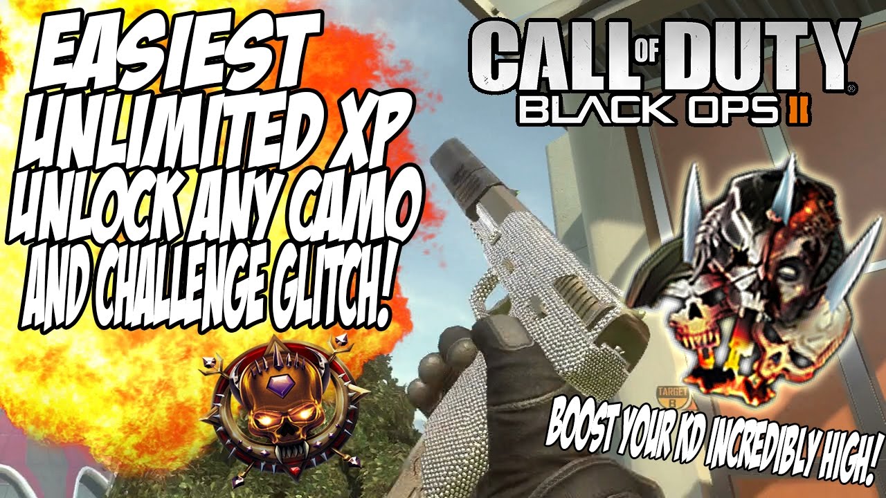 Black Ops 2: ПРОСТОЙ ГЛИТЧ НА БЕСКОНЕЧНЫЙ ОПЫТ, РАЗБЛОКИРОВКУ ЛЮБОГО КАМУФЛЯЖА И ЛЮБОГО ИСПЫТАНИЯ...
