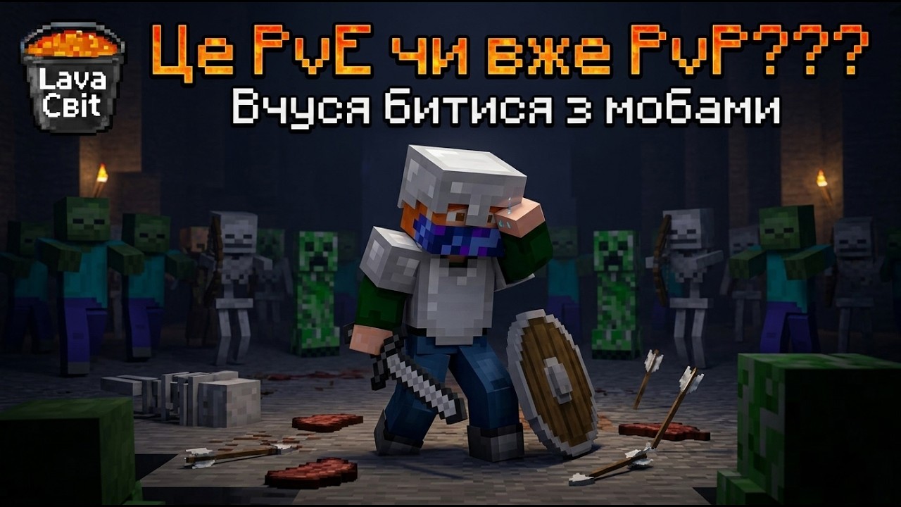 ВЧУСЯ ПВПХАТИСЯ! ⚔️ Я ТЕПЕР ВОЇН? || LEARNING HOW TO PVP (MINECRAFT)