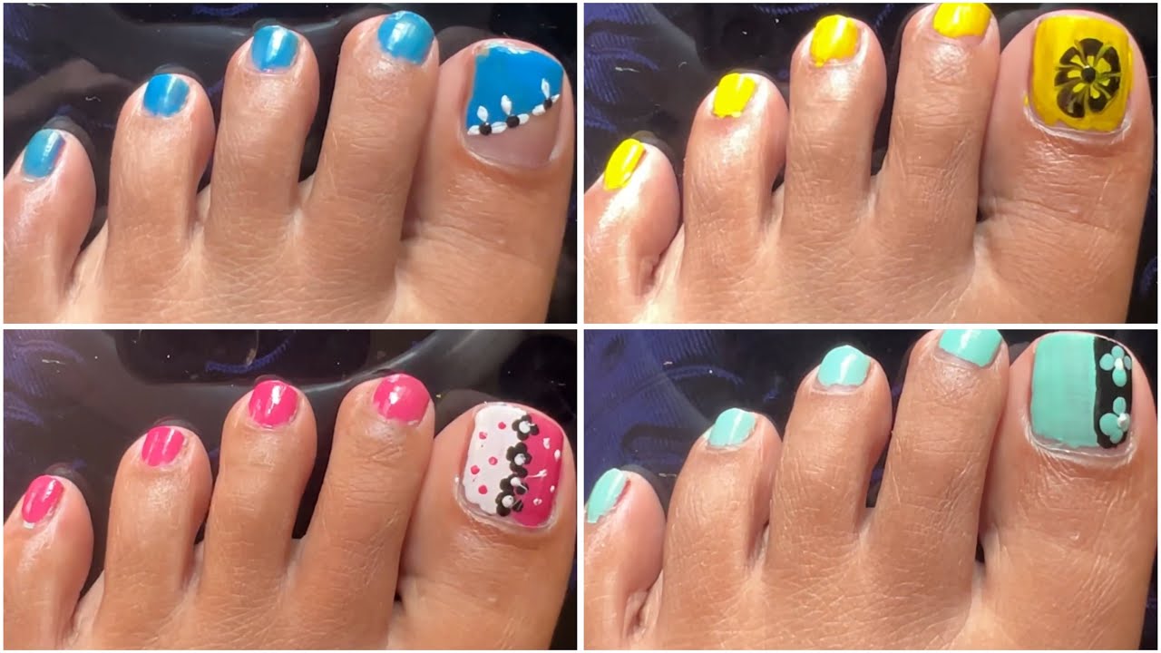 Easy toe nail art designs for beginners || Best foot nail art design 
