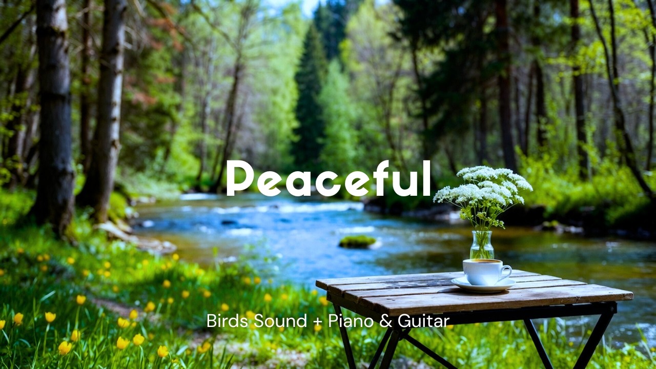 Peaceful Morning Music – Relaxing Piano & Guitar with Bird Sounds for Stress Relief, Anxiety & Focus