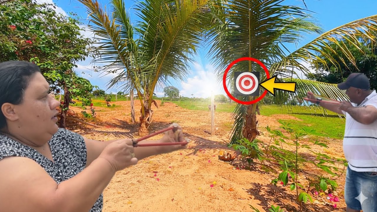 DESAFIO DO ESTILINGUE NA ROÇA: ELA ME SURPREENDEU! 🎯 (Vlog de hoje)