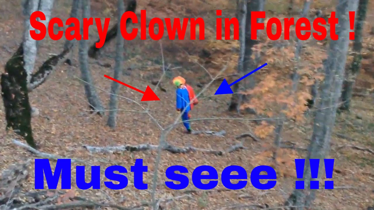 Scary Clown  in Forest, Creepy Clowns sighting in the woods, caught on Camera !