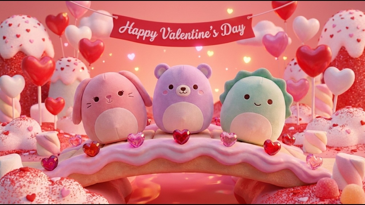 Cute Valentine Squishy World 💕 | Cozy Kids Ambience