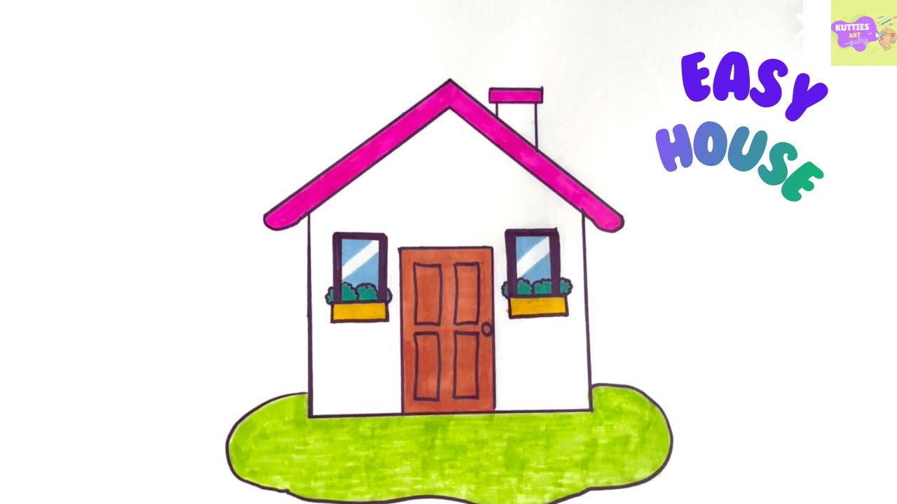 Easy House வரையலாம்/ easy home drawing/ how draw a house easy for kids