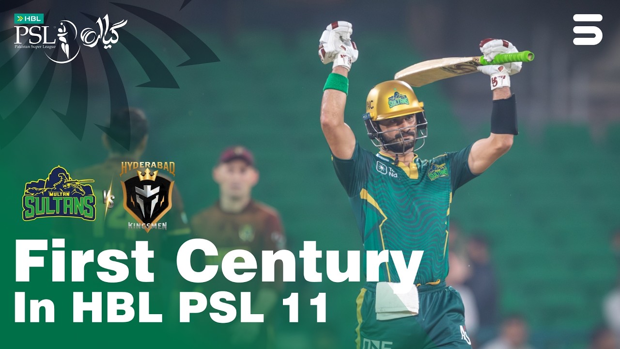 1st Century of HBL PSL 11 | SaH vs Hyderabad Kingsmen | Match 8 | HBL PSL 11 | MZB1T