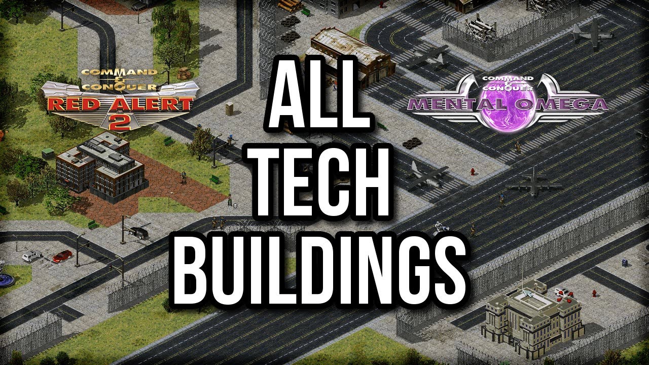 Red Alert 2 Yuri's Revenge All Tech Buildings with Mental Omega