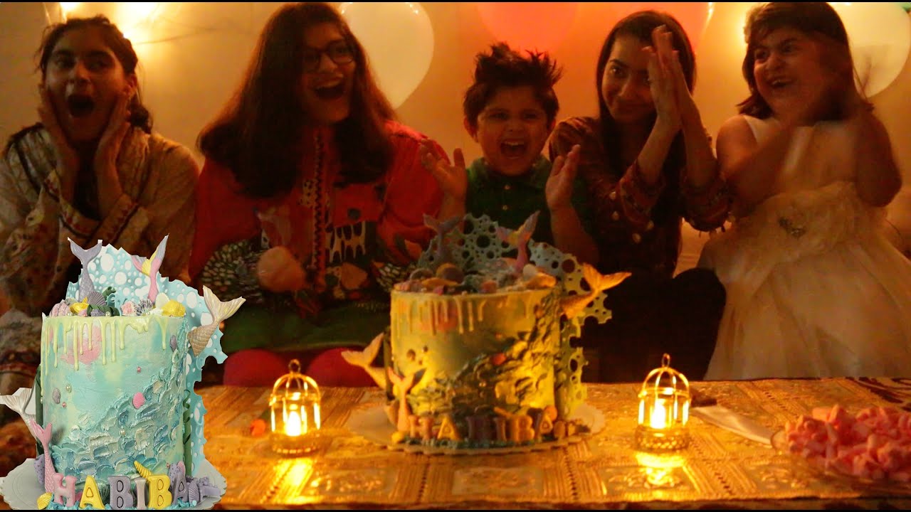 HAPPY BIRTHDAY | vlog | Mermaid cake | B.B.Q | Malai boti | Chicken tikka | Mutton boti | Hsisters