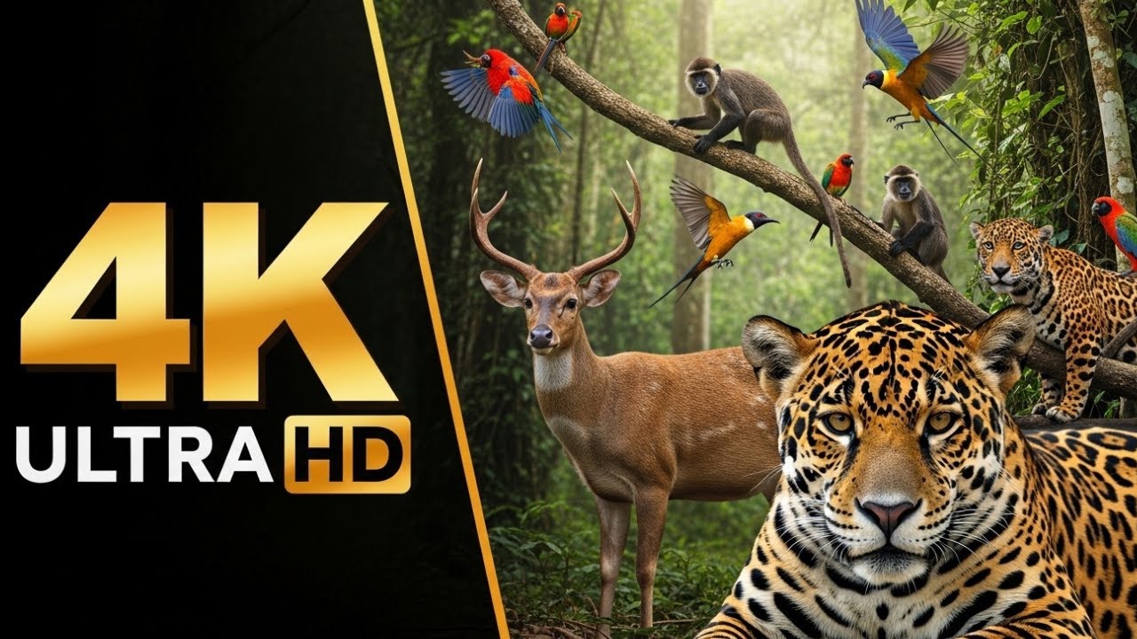 Amazon Rainforest Animals Documentary | Cinematic Wildlife in 4K ULTRA HD | Calm Nature Film