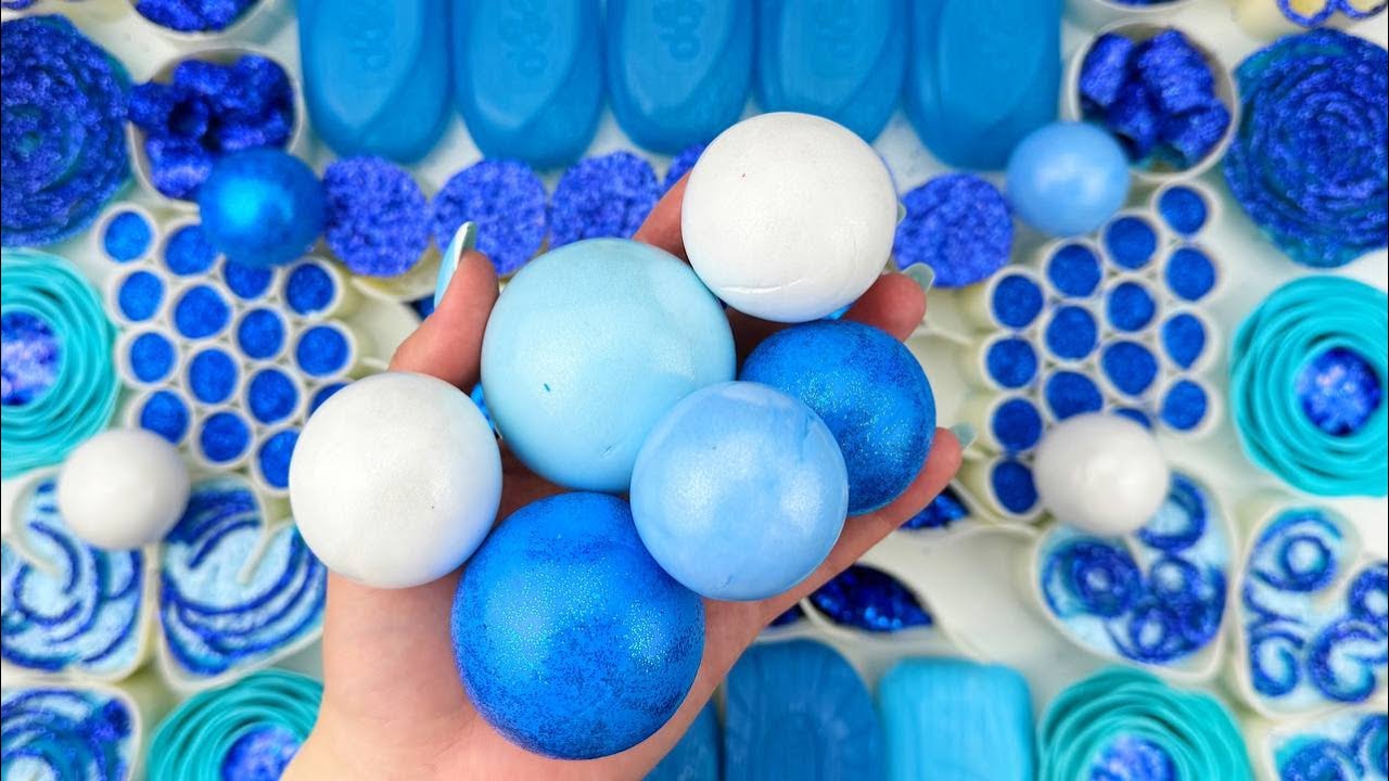 FOAM&GLITTER&STARCH★Compilation set★ASMR SOAP★Crushing soap★Cutting soap cubes★