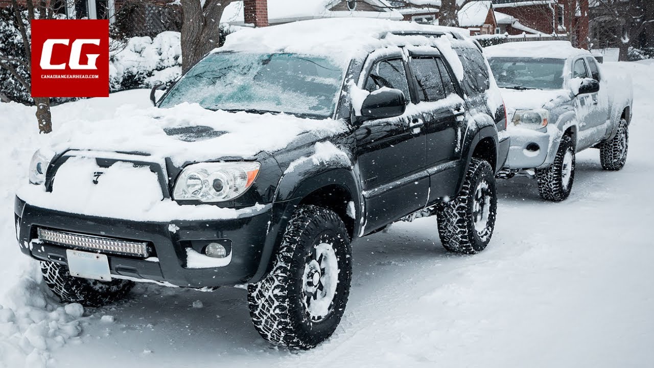 Сравнение шин на нашем 4runner и Tacoma в снежную бурю