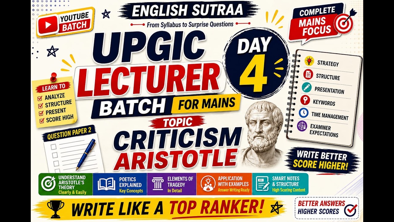 UP GIC LECTURER DESCRIPTIVE  2026 English   I Prepare Criticism Aristotle  for DescriptiveI  DAY 4