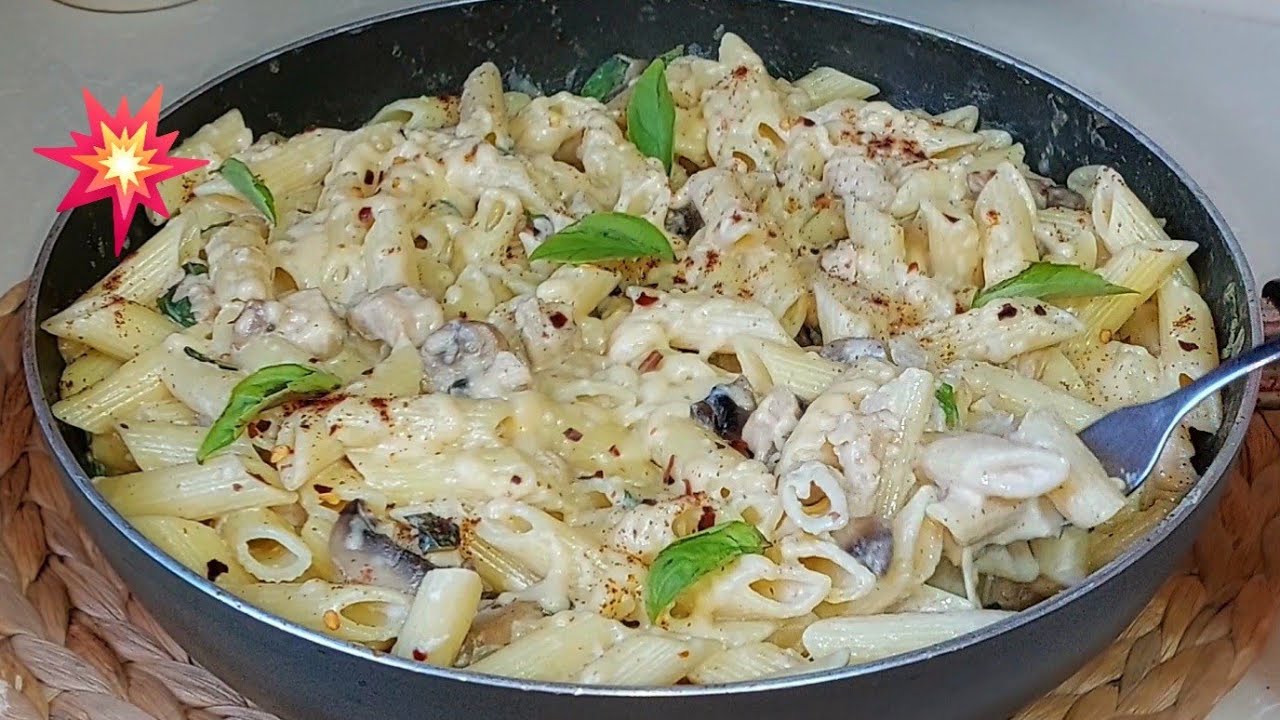 ليباط (مكرونة) بالدجاج فالمقلاة!! وليداتك غيطلبوها منك كل نهار👌 لذيذة سهلة و سريعة تنفعك حتى للعشاء💯