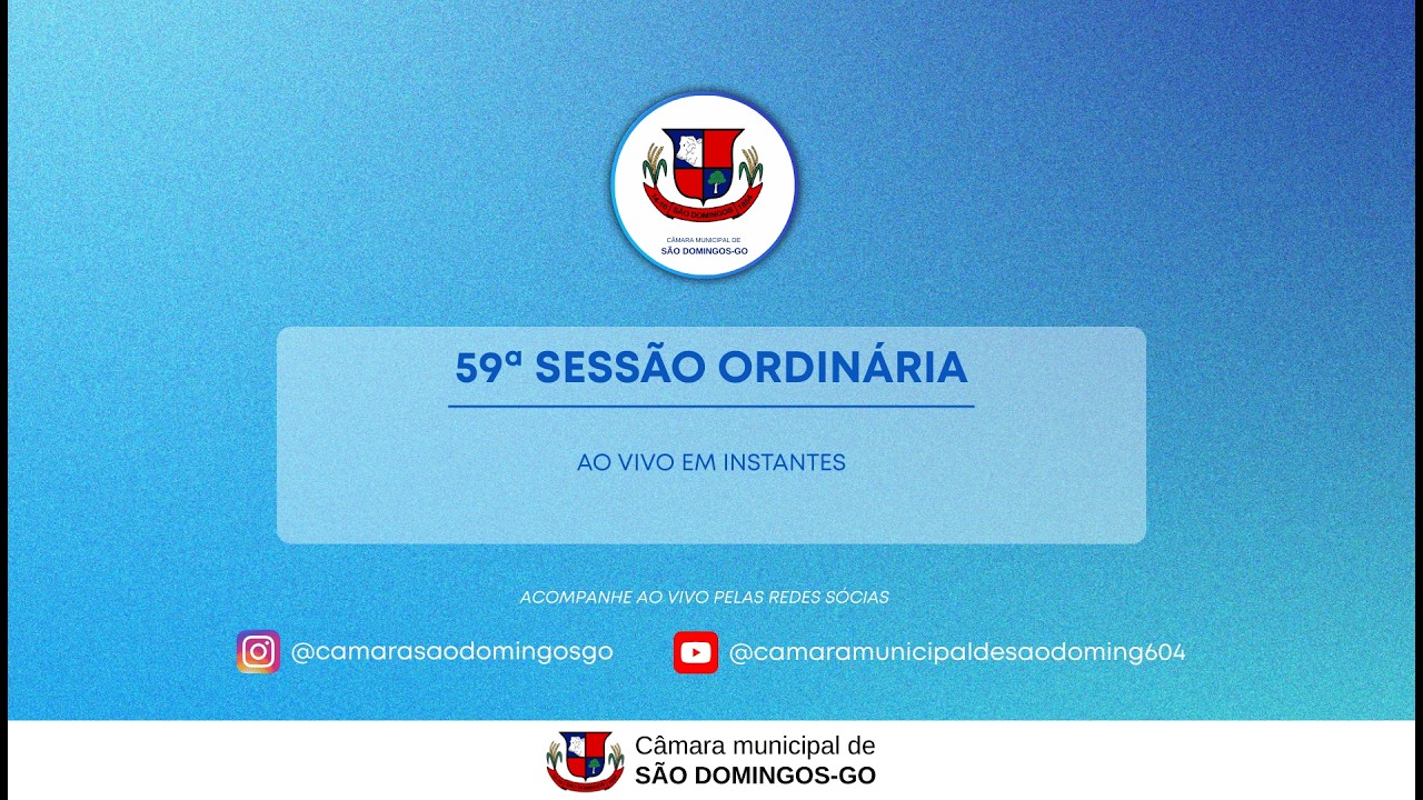 Sessão Ordinária do dia 27/02/2026 da Câmara Municipal de São Domingos-GO, às 18:00 hs
