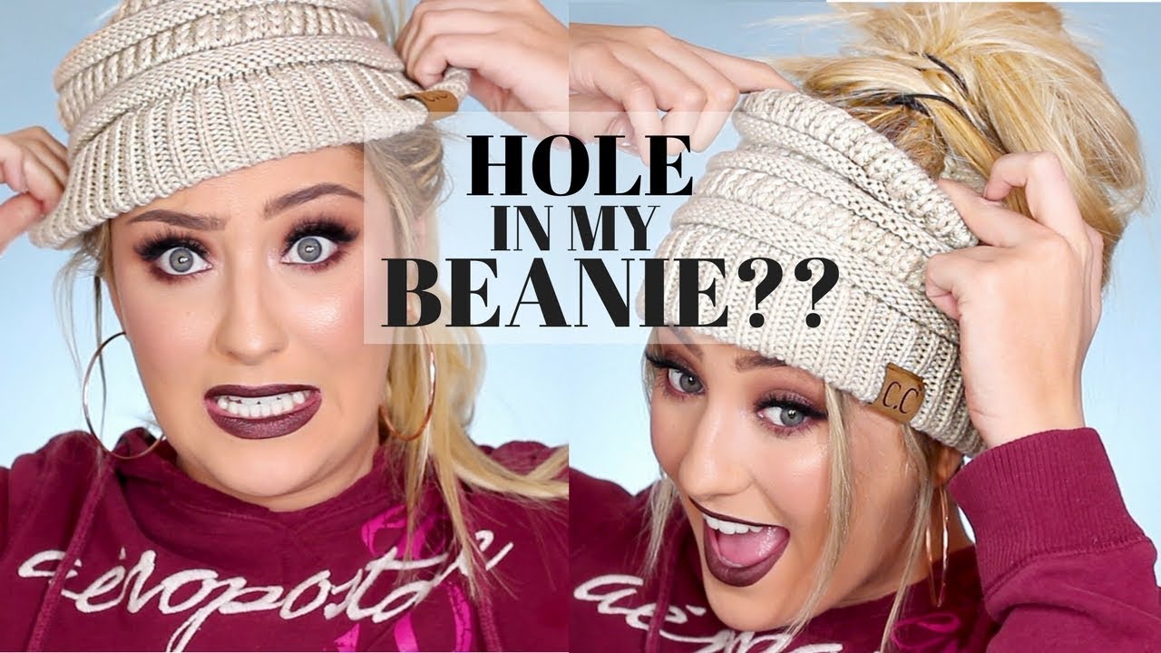 YOU NEED THIS BEANIE IN YOUR LIFE... | Messy bun beanie | Glamnanne