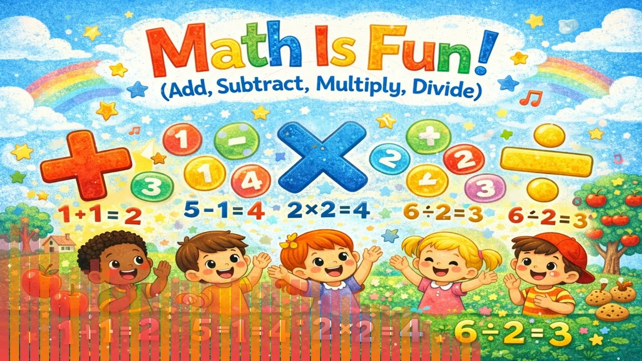 Math Is Fun! Add, Subtract, Multiply, Divide (Kids Songs)