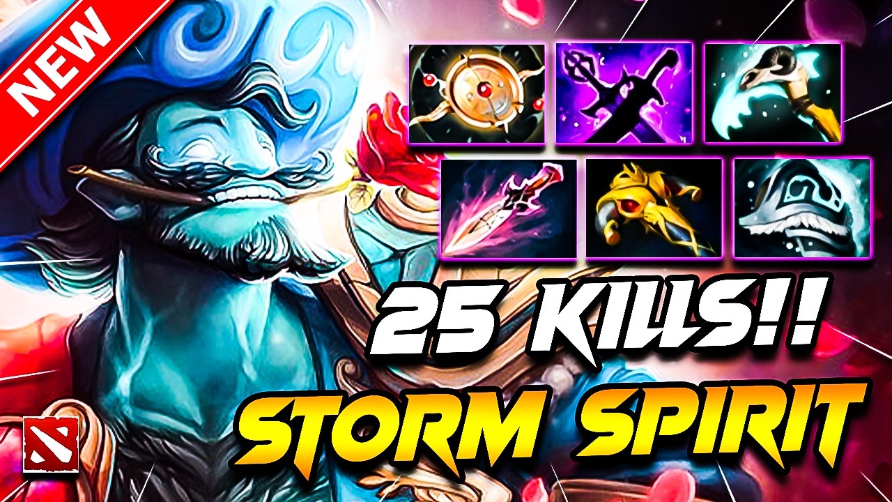 Dota 2 STORM SPIRIT Gameplay | ( x25 Kills!! ) Storm Spirit DOTA 2 Carry Build Pro Gameplay 7.40