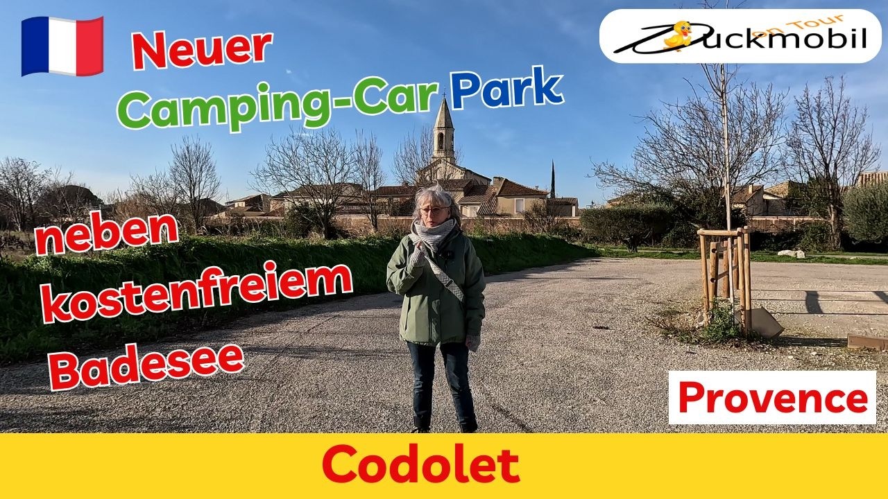 Wohnmobilstellplatz Codolet - neuer Camping Car Park, direkt am kostenfreien Badesee / Provence 