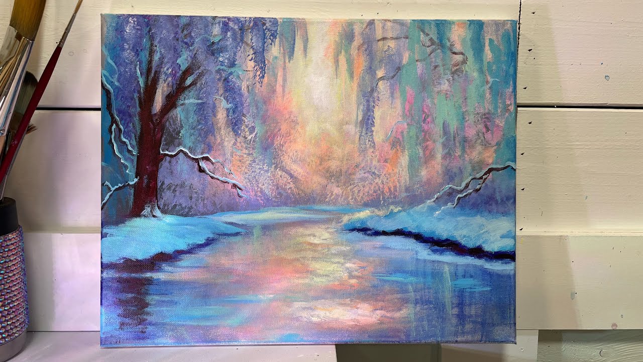 “Soft Winter” Acrylic Painting Tutorial 